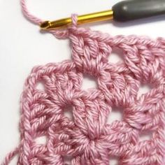 the crochet pattern is being worked on