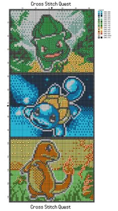 the cross stitch pattern for mario and luigi