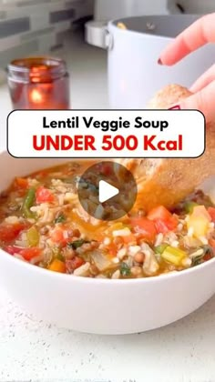 Lentil Veggie Soup, Chopped Kale, Can Diced Tomatoes, Veggie Broth, Cooking Jasmine Rice, Crockpot Soup, Ham Soup, Brown Lentils, Lentil Soup Recipes