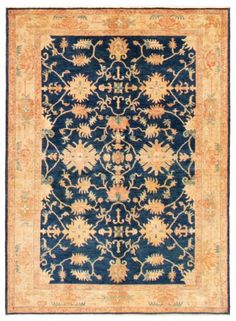 Afghan Chobi Finest 4'10" x 6'9" Hand-knotted Wool Navy Rug | ECARPETGALLERY Navy Blue Rooms, Open Field, Navy Rug, Blue Rooms, Blue Accents