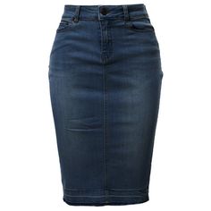 A2Y Women's Slim Fit Rayon Knee Length Back Slit Denim Jean Pencil Skirt Size: L.  Color: Blue.  Gender: female.  Age Group: adult. Knee Length Jean Skirts, Jean Pencil Skirt, Denim Skirt Outfits, Women's Suiting, Denim Jean Skirt, Pencil Skirt White, Denim Pencil Skirt, Womens Pencil Skirts, Pencil Skirt Black