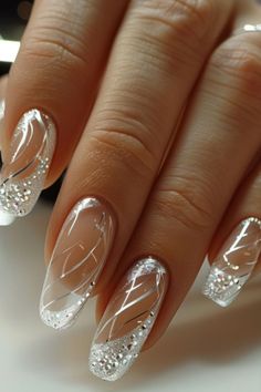 Elegant Nail Designs Glamour, Bride Manicure, Jamaica Nails, Nail Art Mariage, Nails Board, Nail Shapes Square, Bridal Nails Designs, Unghie Sfumate, French Manicure Designs