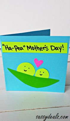 a mother's day card with two peas