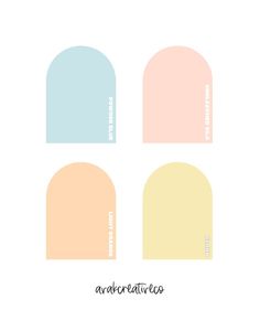 four pastel colors with the words adventure written on them