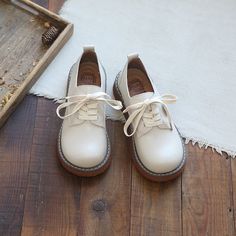 Women Solid Leather Casual Shoes - $68 White Lace-up Shoes With Brogue Detailing, White Lace-up Shoes With Stitched Sole, Beige Leather Shoes With Stitched Sole And Round Toe, Beige Leather Shoes With Rubber Sole, Beige Round Toe Leather Shoes With Stitched Sole, Casual Leather Shoes With Brogue Detailing And Round Toe, Casual Leather Shoes With Brogue Detailing, Casual Leather Brogue Shoes With Round Toe, Beige Low-top Leather Shoes With Leather Footbed