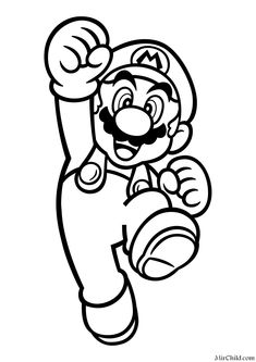 an image of mario coloring pages