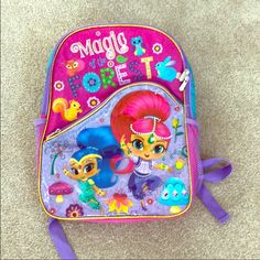 Shimmer And Shine Girls Backpack Perfect Size For School. End Of School Year Character Backpack In Pink, School Glitter Backpack, Shimmer And Shine Coloring Pages, Shimmer And Shine Toys, Shimmer And Shine Characters, Girls Backpack, 9th Grade, Shimmer And Shine, Shimmer N Shine