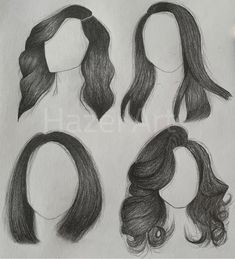 some drawings of different hair styles