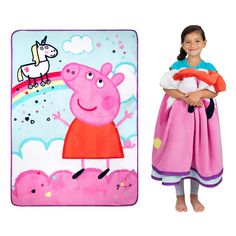 PRICES MAY VARY. 100% Micro-raschel PEPPA PIG DESIGN: Peppa Pig and her magical unicorn bring their playful and friendly energy to this plush blanket. Featuring a "Look A Pony" pattern, it captures the cute and colorful vibe of the long-running Entertainment One animated series. FUN FOR ANY OCCASION: Crafted for comfort, this playful blanket will instantly become a bedtime or naptime favorite. The lightweight and easy to carry blanket is the perfect companion for comfy sleepovers, daycare, campi Grandpa Pig, Mummy Pig, Fitness Toys, Peppa Pig George, Daycare School, Pig Design, Pig Character, Animated Cartoon Characters, George Pig