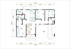 the floor plan for a home with two car garages and an office area in the middle