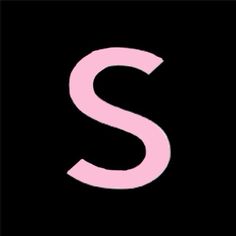 the letter s is made up of pink and black letters on a black background,