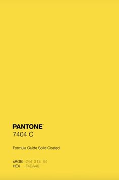 pantone's yellow color is shown in this image, with the text below it