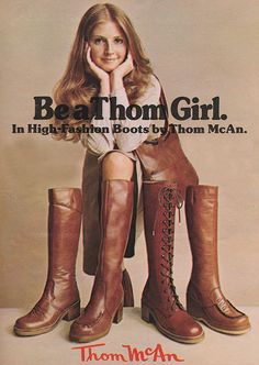 70s Fashion Ads, 70s Magazine Fashion, Seventeen Magazine 70s, 70s Boots, Tom Girl, Nancy Sinatra