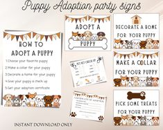 puppy puppies party signs and decorations with free printables for your dog's birthday