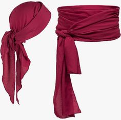 a red scarf tied to the side of a headband