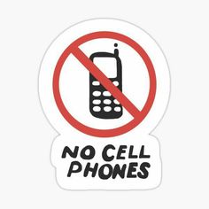 a no cell phone sign sticker