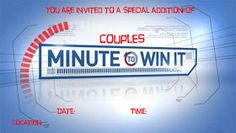 an advertisement with the words couples minute to win it