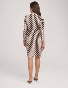 Our patterned wrap dress features a bold geometric pattern with a tie at the waist. This item is FINAL SALE. AnneKlein.com does not offer returns, exchanges, and or store credit on clearance items. Dresses For Sale, Final Sale, Wrap Dress, Geometric Pattern, Pattern, Dresses