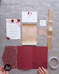 the wedding stationery is laid out and ready to be used