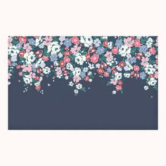 an image of flowers that are in the air on a blue background with space for text