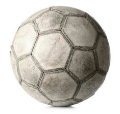 an old worn out soccer ball on a white background