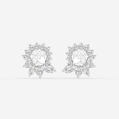 2 ctw Marquise and Pear Lab Grown Diamond Halo Earring Jackets 14K White Gold FG, VS2+ Marquise Diamond Earrings, Diamond Earring Jackets, Earring Jacket, Halo Diamond Earrings, Earring Jackets, Halo Earrings, Diamond Education, Fancy Color Diamonds, Marquise Diamond