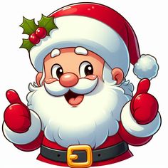 a cartoon santa clause giving the thumbs up