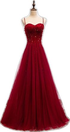 Elegant Fitted Ball Gown With Spaghetti Straps, Elegant Spaghetti Straps Ball Gown, Fitted Spaghetti Strap Ball Gown For Evening, A-line Tulle Ball Gown For Party, Fitted Ball Gown With Spaghetti Straps For Prom, Elegant Spaghetti Strap Ball Gown For Prom, Fitted Spaghetti Strap Ball Gown For Prom Season, Fitted Spaghetti Strap Ball Gown For Prom, Tulle Dress With Spaghetti Straps For Banquet