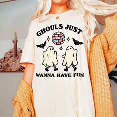 Disco Ghosts Tshirt Retro Halloween Tee, Ghouls Just Wanna Have Fun Shirt Disco Ghost, Halloween Shirts Funny, Ghouls Just Wanna Have Fun, Ghost Tshirt, Ghost Tee, Retro Disco, Fun Shirt, Halloween Shirts, Shirts Funny