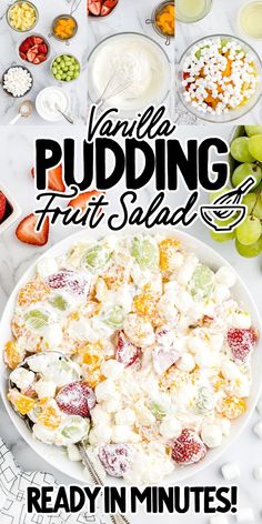 Pudding Fruit Salad Pudding Fruit Salad, Special Occasion Meals, Fruit Salad Ingredients, Fruit Salad With Pudding, Congealed Salad, Easy Fruit Salad Recipes, Creamy Fruit Salads