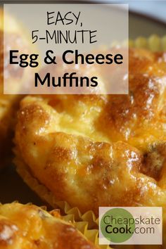 egg and cheese muffins with text overlay