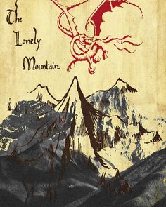 an old book cover with a drawing of a dragon flying over the top of a mountain