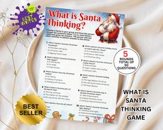 what is santa's thinking? game on a plate with the words best selling