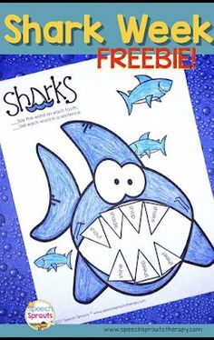 the shark week freebie is an easy activity for kids to learn how to draw and color