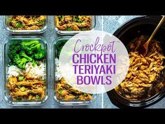 This Crock Pot Teriyaki Chicken is made with just FIVE ingredients and cooks on low all day in the slow cooker – it’s perfect for meal prep! Lunch Boards, Low Fat High Protein Recipes, Crock Pot Teriyaki Chicken, Low Fat Diet Recipes, Teriyaki Bowls, Weekday Lunches, Low Fat Dinner