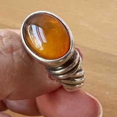 Gorgeous Ring By Joseph Esposito With A Honey Orange / Yellow Color Amber Stone . The Ring Is Done In Very Beautiful Cable Design , Solid Sterling Silver, Hallmarked , Heavy And Chunky , Well Made,Feels Great On Hand ! Orange Yellow Color, Amber Stone, Womens Jewelry Rings, Orange Yellow, Yellow Color, Ring Designs, Hallmark, Amber, Honey