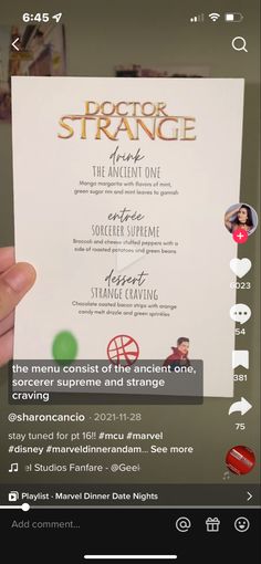 the doctor strange menu is being held up