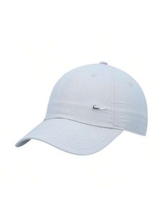 a white hat with a black nike logo on it