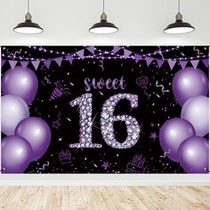 an image of a sweet sixteen birthday wall mural