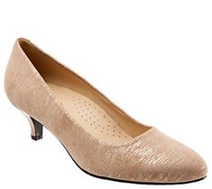 Remain fiercely fashionable and completely comfortable in these classic kitten-heel pumps, thanks to a cushioned footbed with arch support. From Trotters. Elegant Court Shoes With Arch Support For Work, Fitted Court Shoes With Removable Insole And Flat Heel, Formal Low Heel Court Shoes With Cushioned Footbed, Cushioned Low Heel Shoes For Fall, Low Heel Cushioned Heels For Fall, Fall Low Heel Cushioned Heels, Elegant Heels With Cushioned Footbed, Fitted Closed Toe Heels With Arch Support, Fitted Closed-toe Heels With Arch Support