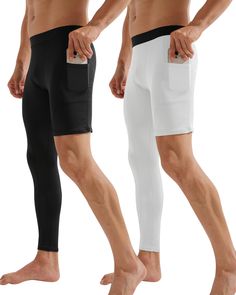 PRICES MAY VARY. Breathable & Quick Dry: 90% Polyester + 10% Spandex. The compression pants men basketball are made of breathable material that can quickly release sweat and wick away moisture to keep you cool and dry. One Full Length Leg Design: Our one leg compression tights for basketball feature a unique asymmetric design. The perfect combination of one long leg add the other leg half-length ensures better flexibility, so you can devote yourself to your training or workouts. Double Pockets D Breathable High Stretch Bottoms For Sports Events, High Stretch Sportswear Bottoms For Sports Events, High Stretch Sporty Bottoms For Sports Events, Sporty High Stretch Bottoms For Sports Events, Fitted Bottoms For Sports Season, Fitted Bottoms For Sports Events, Compression Bottoms For Training, Stretch Sportswear Bottoms For Sports Events, White Compression Breathable Pants