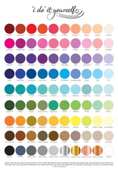 a poster with different colors and names for each type of color scheme, including red, green