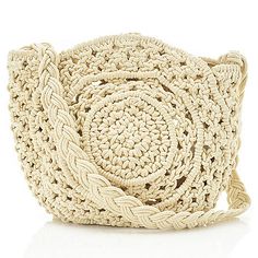 Trendy Braided Beige Crochet Bag, Spring Braided Crochet Shoulder Bag, Trendy Natural Braided Shoulder Bag, Spring Woven Crochet Crossbody Bag, Braided Crochet Crossbody Bag, Adjustable Beige Woven Shoulder Bag, Cream Crochet Crossbody Bag With Braided Handles, Casual Woven Crossbody Beach Bag, Spring Braided Shoulder Bag For Everyday Use