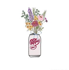 an image of flowers in a can with the word pop hops on it's side