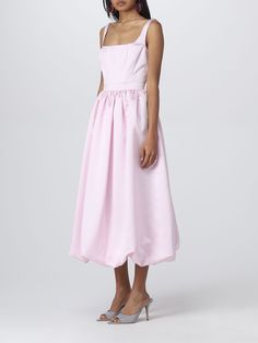 Pink Sleeveless Dress By Gap, Vivetta Runway, Chopova Lowena Dress, Gathered Skirt, Woman Colour, Square Neck, Midi Length, Top Brands, Pink Dress