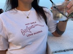 This Hot Girls Love Sharks heavy cotton tee is the perfect staple to add to your wardrobe. Shark T Shirt, Girls Love, Sharks, San Jose, Heavy Cotton, Cotton Tee, Gender Neutral, Adult Outfits, Tops & Tees