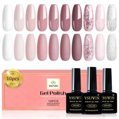 PRICES MAY VARY. Pastell UV Nagellack: 10 farben(8 ml) rosa gel nagellack set, weiß, nude rose, rosa glitter und silber glitter die für alle täglichen Arbeits, Dating, Party oder Zeremonienaktivitäten! Umweltfreundlich: YSUVIN nagellack set natürlichem Harz hergestellt, 9 giftfreien Inhaltsstoffen, Geruchsarm, ungiftig und haften gut. Geeignet für Naturnägel, UV-Gelnägel, falsche Nägel, Acrylnägel, Nagelspitzen usw. 21 Tage Lang Anhaltend: Bei richtiger Anwendung hält YSUVIN UV gel nagellack min Pink Gel, Nail Polish Set, Gel Nail Polish Set, Diy Nail Art, Semi Permanent, Nude Nails, Gel Polish, Manicure