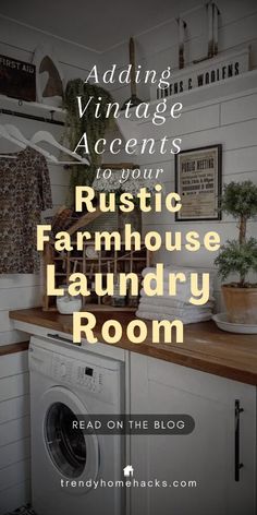 the rustic farmhouse laundry room is clean and ready for us to use