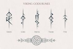 the viking symbols and their meanings are depicted in this illustration, which shows how to draw them