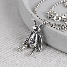 Sterling Silver Moving Rabbit Charm Pendant, Rabbit Necklace, Silver Bunny Necklace Pendant, Bunny Charm (Not Including Chain) Material: 925 Sterling Silver Size: (including ring) 35mm*9mm Weight: 5.3g * We guarantee 100% 925 Sterling Silver, If not we will refund your money. Care Instruction : 1. Avoid contact with all liquids and chemicals, such as perfume, sea water, mayonnaise, ammonia, chlorinated pool water, hair spray and sweat. Contact with these substances will increase the rate at whic Water Hair, Rabbit Necklace, Bunny Necklace, Rabbit Charm, Rabbit Necklaces, Bold Jewelry, Recycled Sterling Silver, Mayonnaise, Necklace Silver